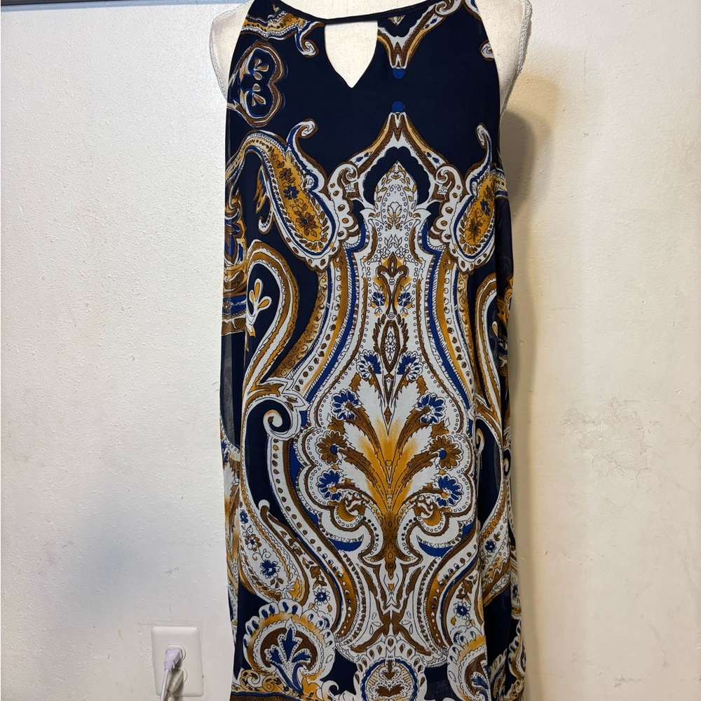 Elegant Paisley Print Dress